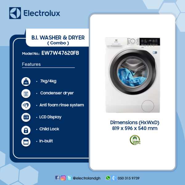 ELECTROLUX COMBO WASHER AND DRYER EW7W4762OFB - Image 2
