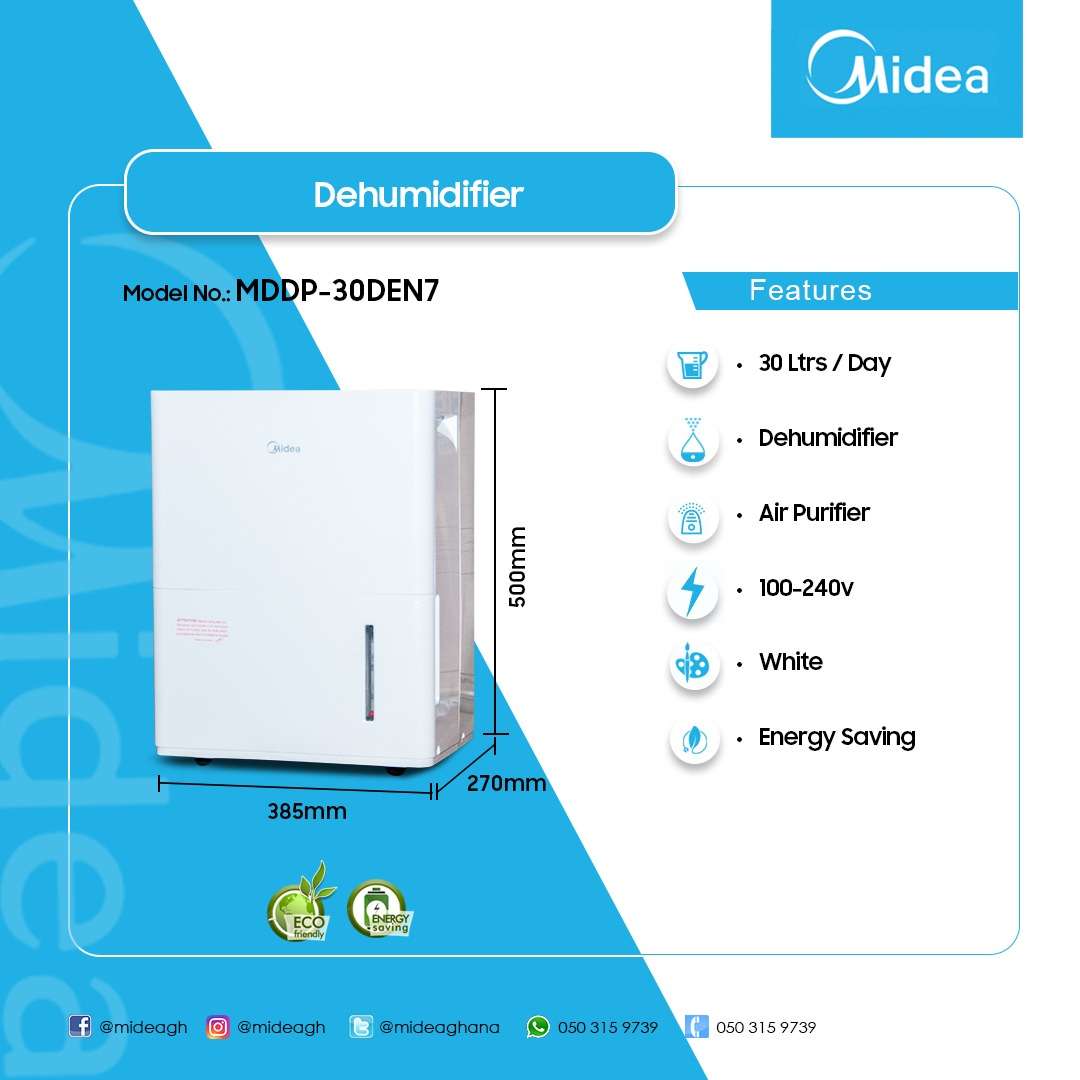 MIDEA 30LTR DEHUMIDIFIER MDDP-30DEN7 - Image 6