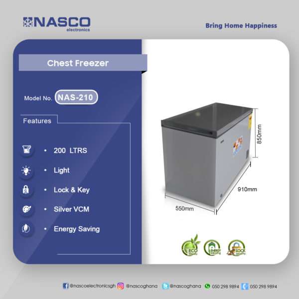 NASCO 200LTR CHEST FREEZER NAS-210 - Image 2