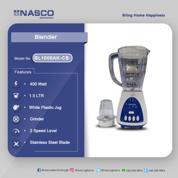 NASCO 400WATTS BLENDER BL1008AK-CB - Image 2