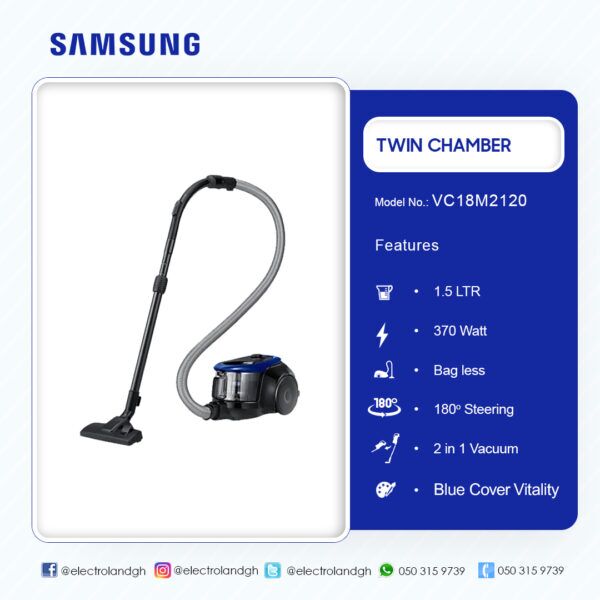 SAMSUNG Canister Bagless with Anti-Tangle Turbine, 370W VC18M2120 - Image 8