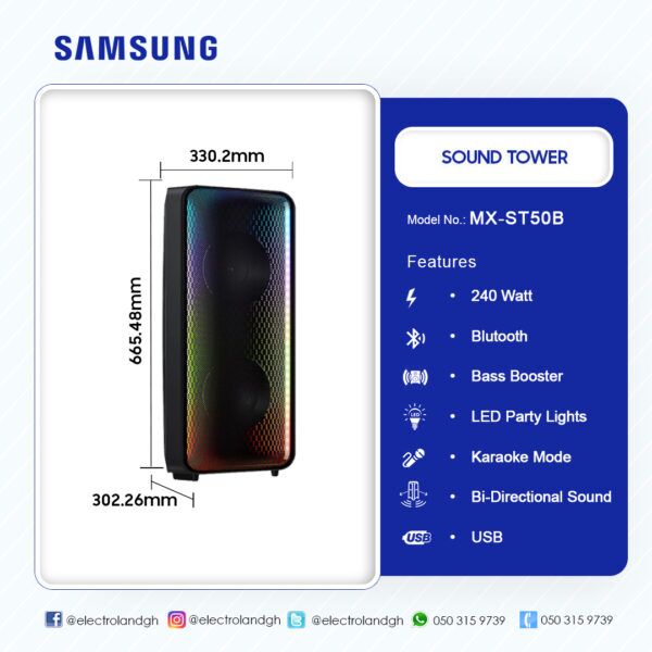 SAMSUNG MX-ST50B Sound Tower High Power Audio 240W (2022) - Image 2