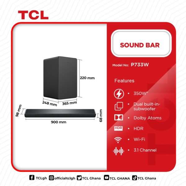 TCL AUDIO SOUND BAR S332W - Image 2
